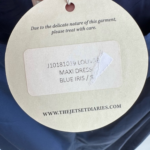 The Jetset Diaries TJD Louvre Maxi Dress Blue Iris Navy Small NWT - Picture 7 of 7
